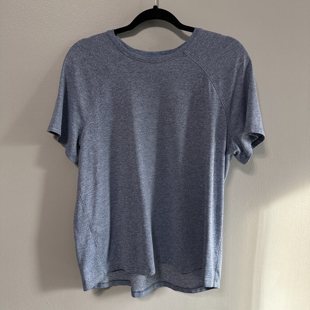 Lululemon Womens 12 License To Train T-Shirt Short Sleeve Blue Tee Lightweight